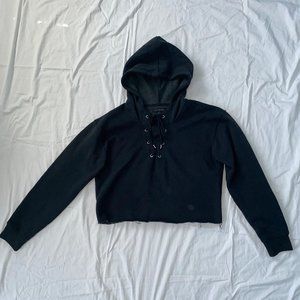 lace up hoodie
